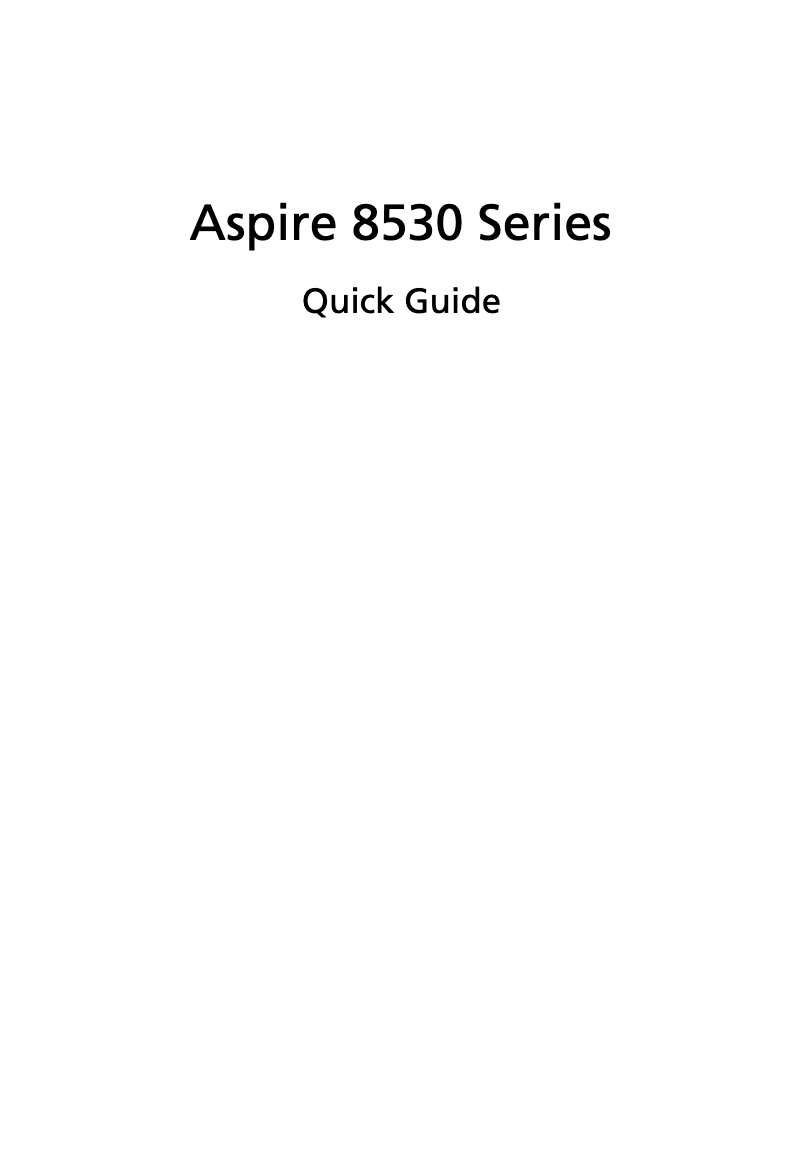 Imagen de la primera página del manual del dispositivo Aspire 8530