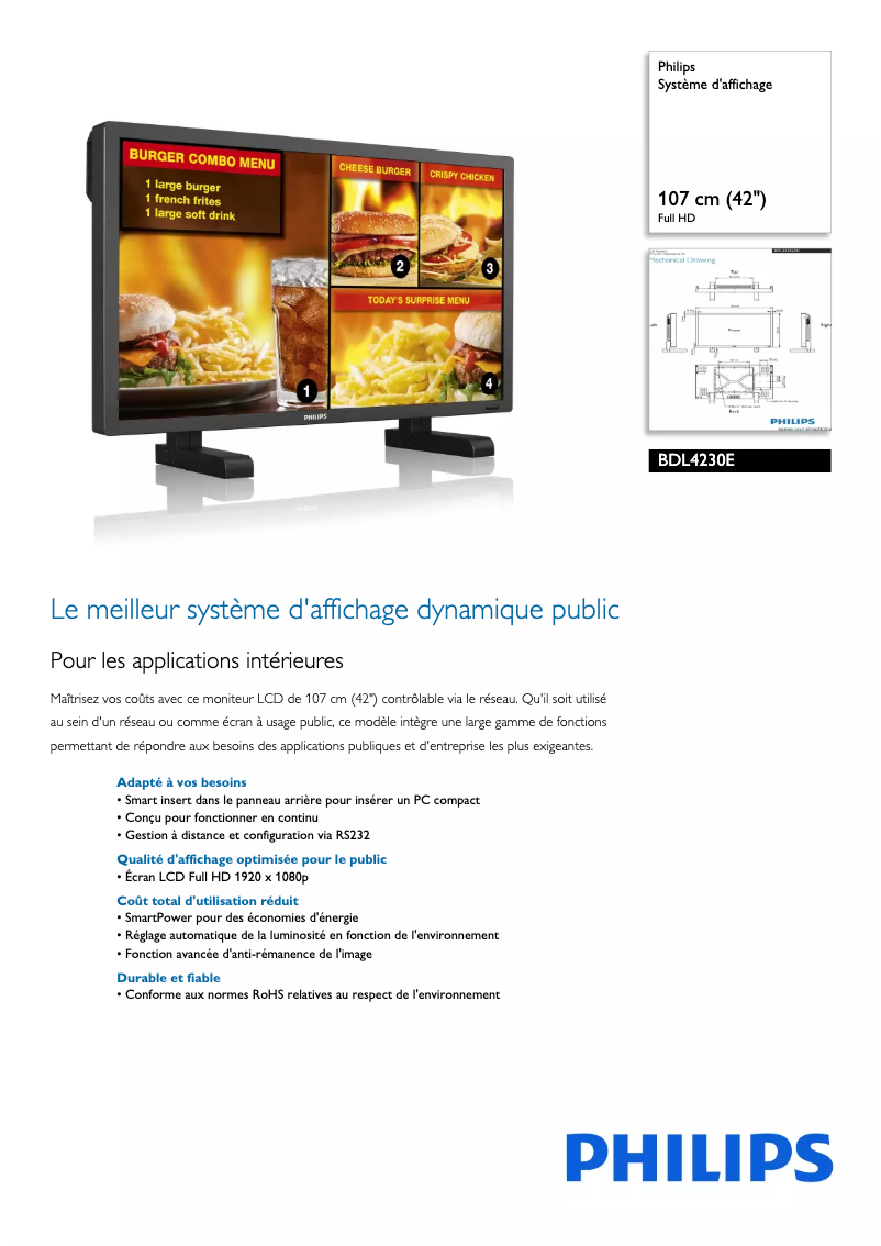 Image de la première page du manuel de l'appareil Brilliance BDL4230E