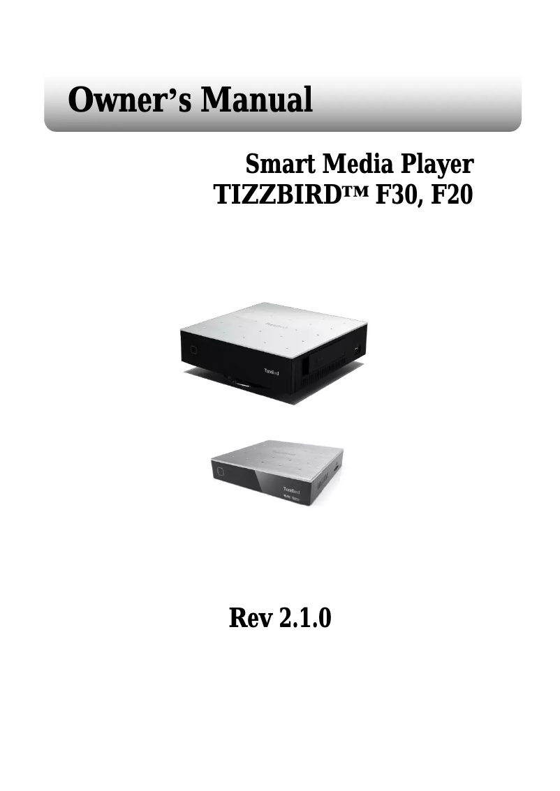 Page 1 de la notice Manuel utilisateur TizzBird F20
