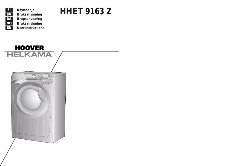 Page n°1 - Manuel utilisateur Hoover-Helkama HHET 9163Z