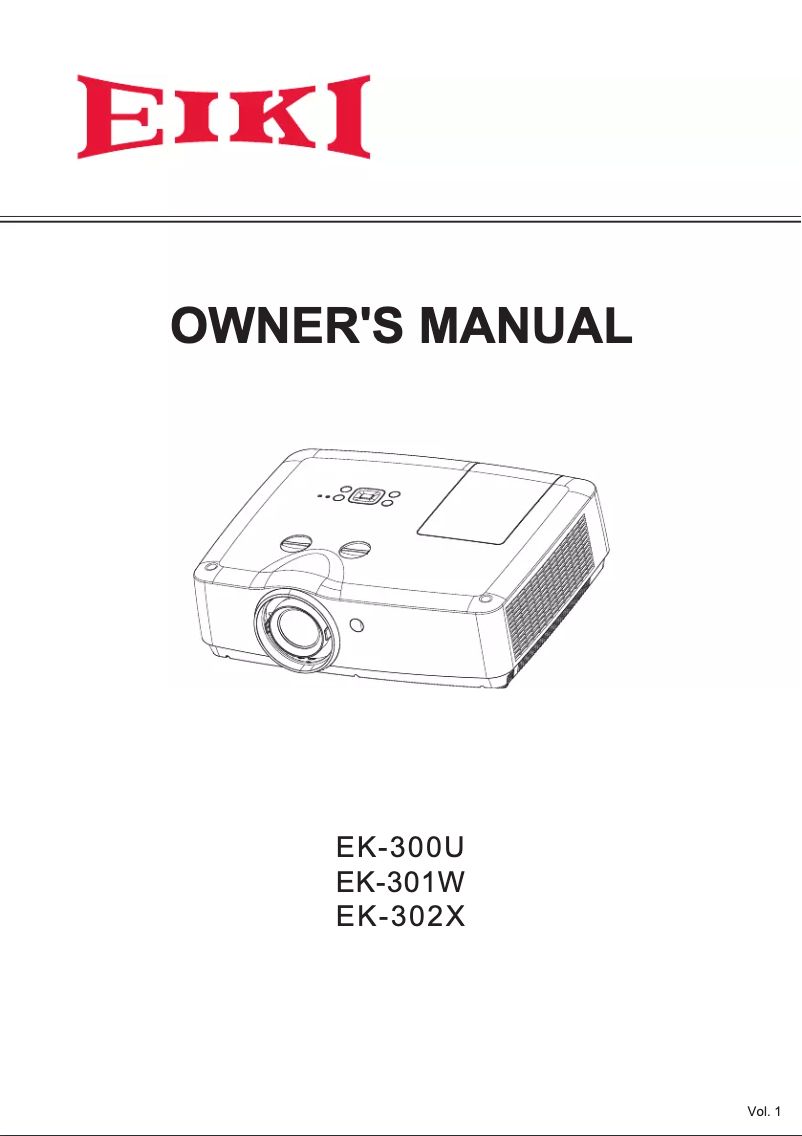 Image de la première page du manuel de l'appareil EK-301W