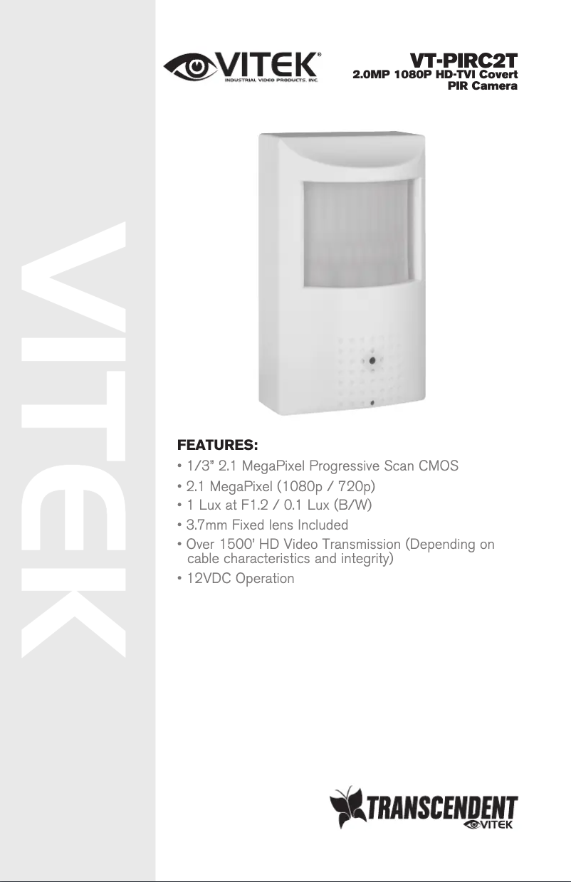 Image de la première page du manuel de l'appareil VT-PIRC2T