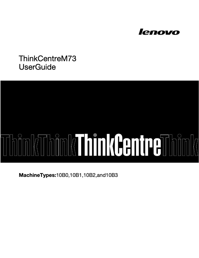 Page n°1 - Manuel utilisateur Lenovo ThinkCentre 10B1