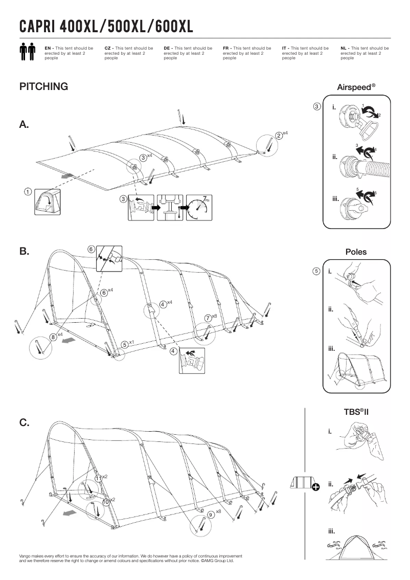 Página 1 del manual Manual de usuario Vango Capri Air 400XL