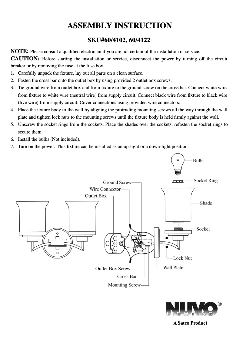 Page n°1 - Manuel utilisateur NUVO Harmony 60/4122