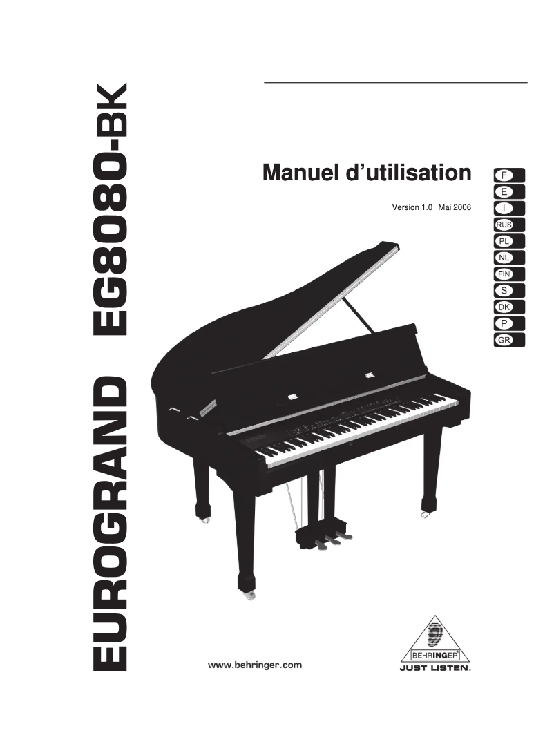 Image de la première page du manuel de l'appareil EuroGrand EG8080