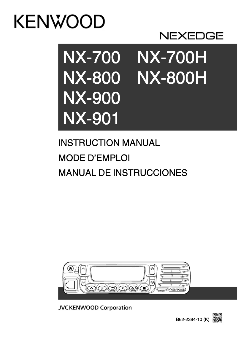 Image de la première page du manuel de l'appareil NX-901