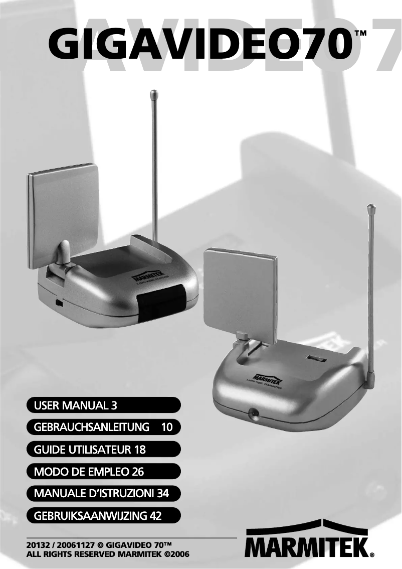 Page n°1 - Manuel utilisateur Marmitek GigaVideo70