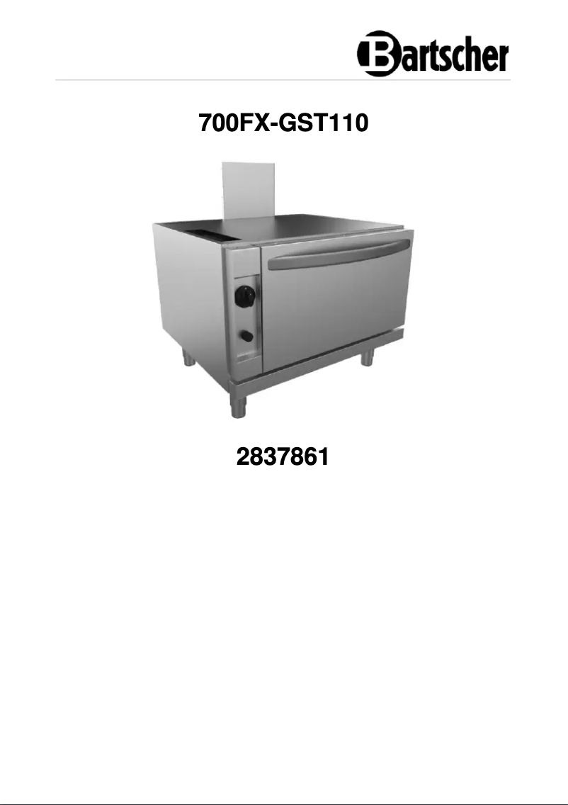 Page n°1 - Manuel utilisateur Bartscher 700FX-GST110