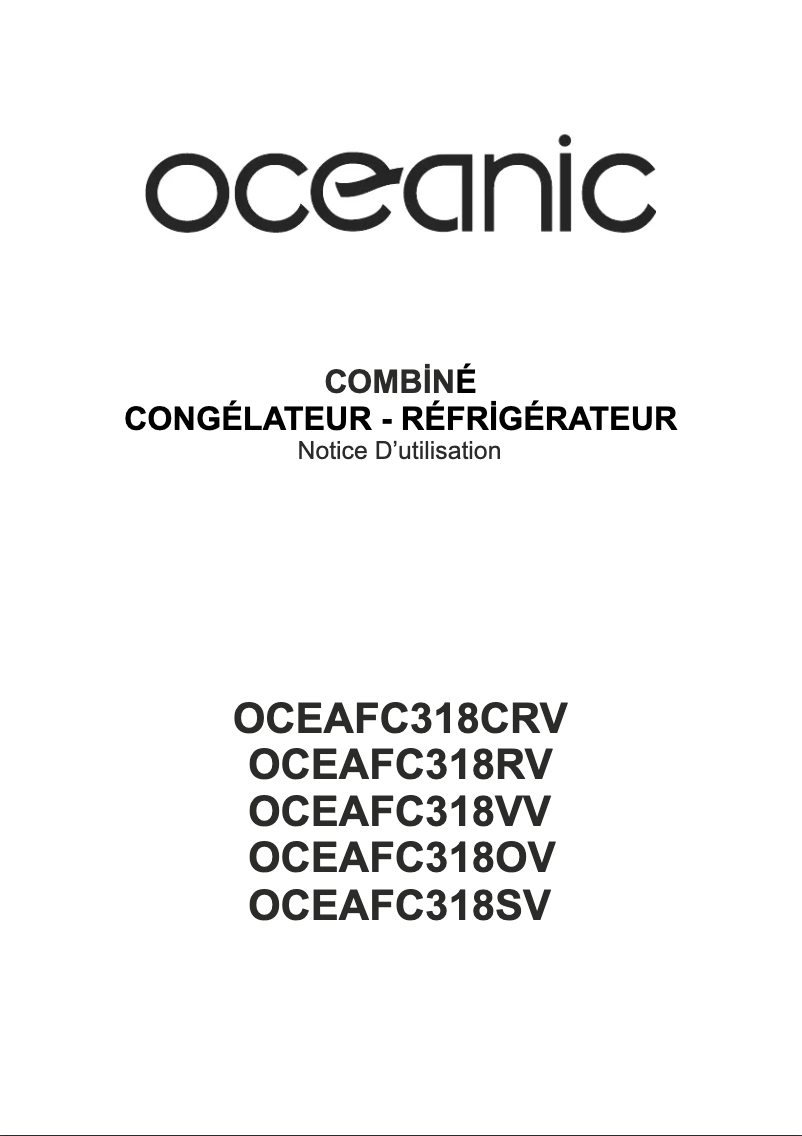 Image de la première page du manuel de l'appareil OCEAFC318OV