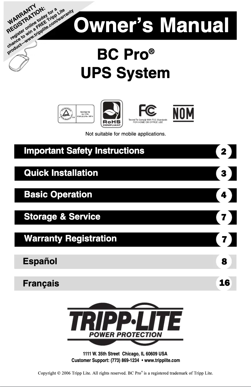 Página 1 del manual Manual de usuario Tripp Lite Internet Office