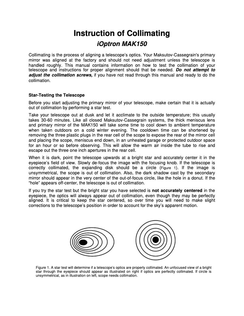Image de la première page du manuel de l'appareil MAK 150mm