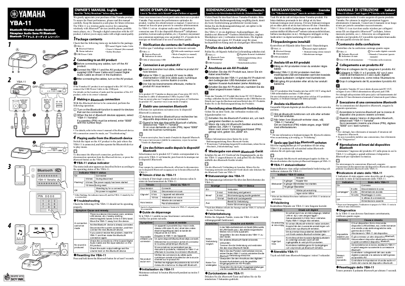 Página 1 del manual Manual de usuario Yamaha YBA-11