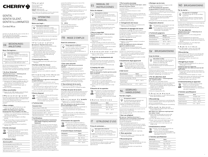 Page 1 de la notice Manuel utilisateur Cherry GENTIX SILENT