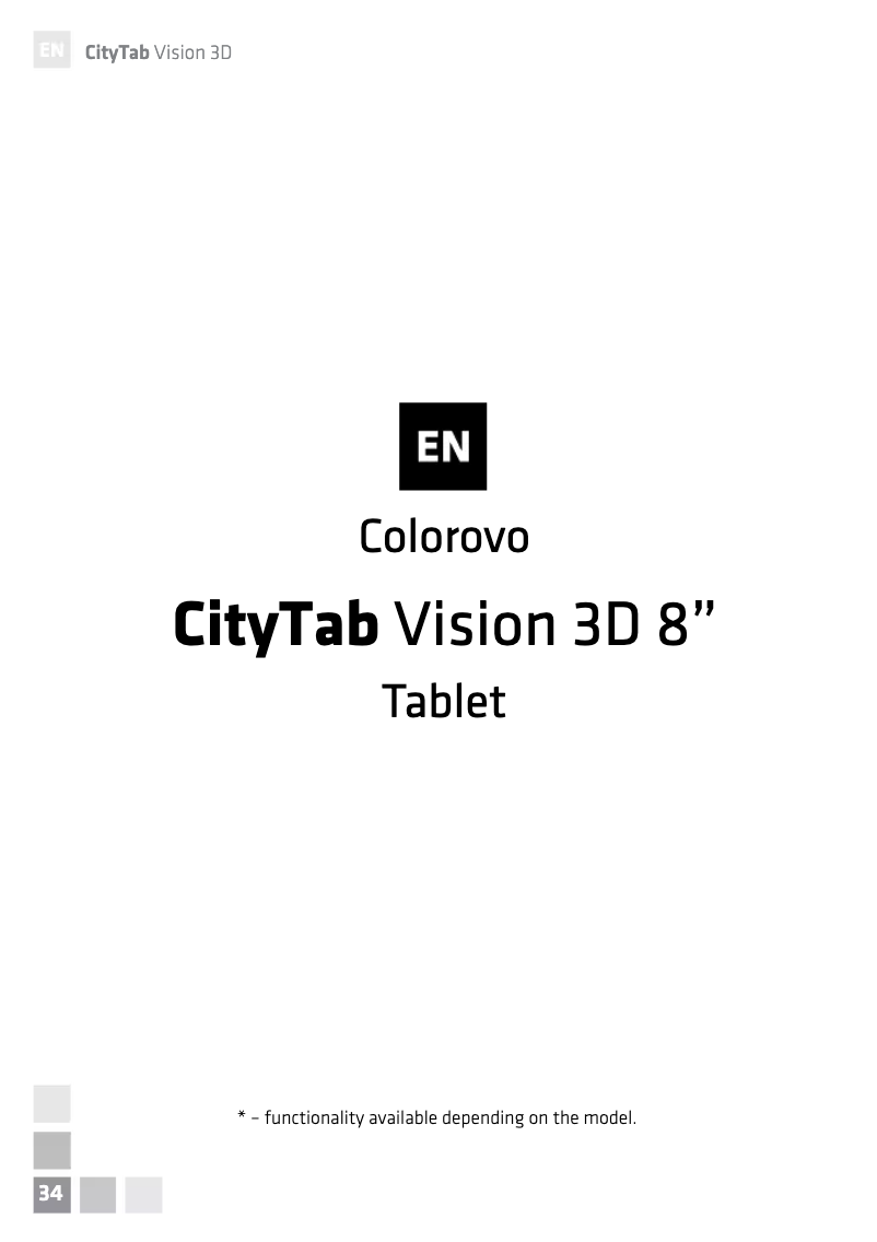 Page n°1 - Manuel utilisateur Colorovo CityTab Vision 3D 8"