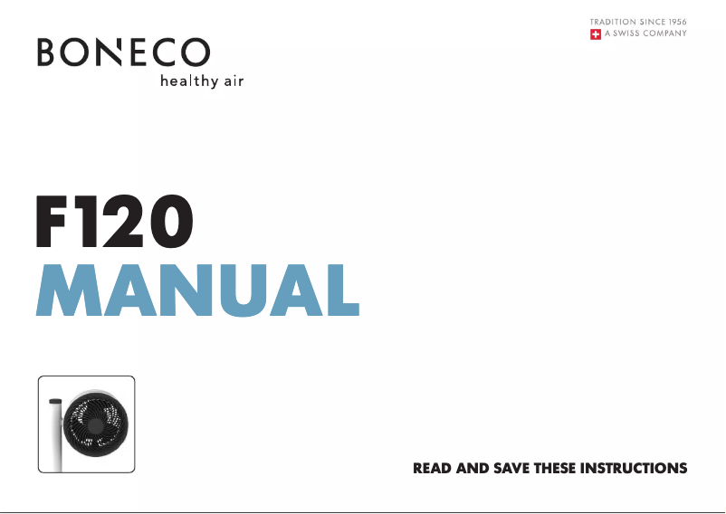 Page 1 de la notice Manuel utilisateur Boneco F120