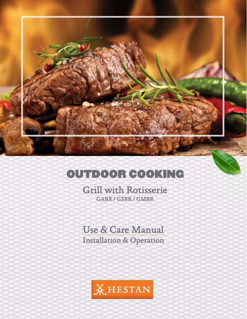 Page 1 of the manual User Manual Hestan GABR42-NG-BK