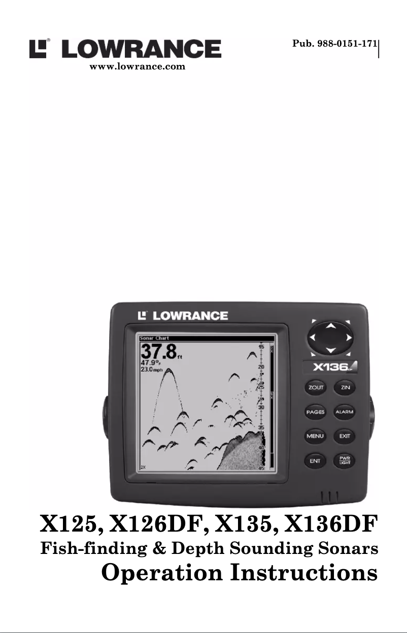 Page 1 de la notice Manuel utilisateur Lowrance X126DF