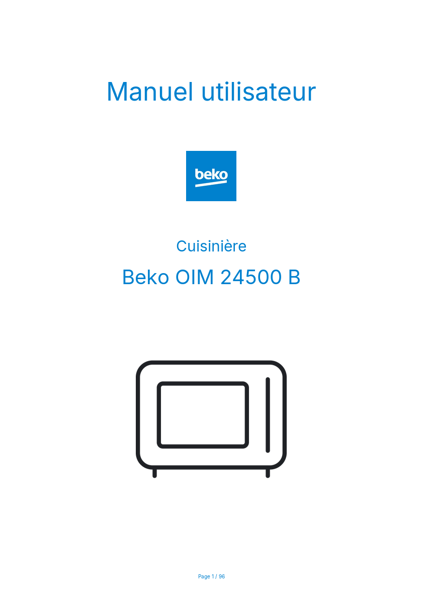 Image de la première page du manuel de l'appareil OIM 24500 B