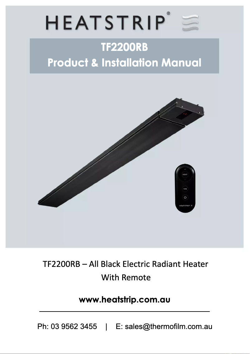 Page n°1 - Manuel utilisateur Heatstrip TF2200RB