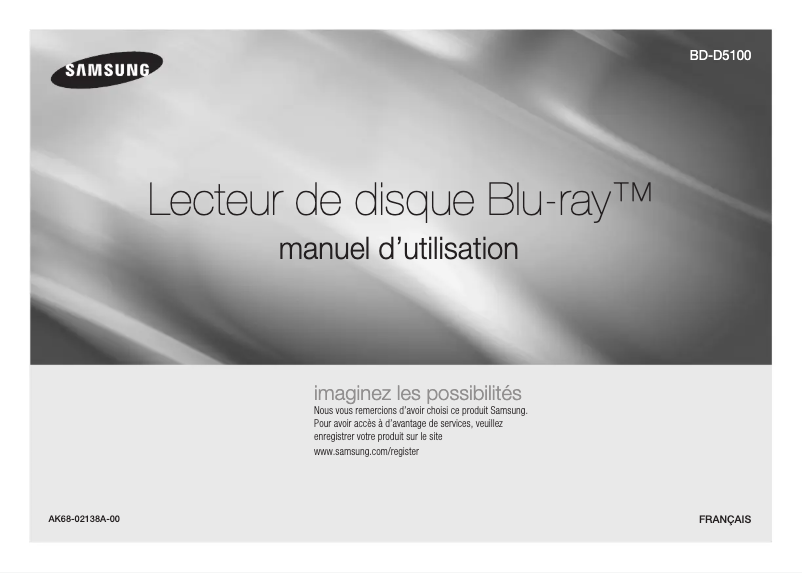 Page 1 de la notice Manuel utilisateur Samsung BD-D5100