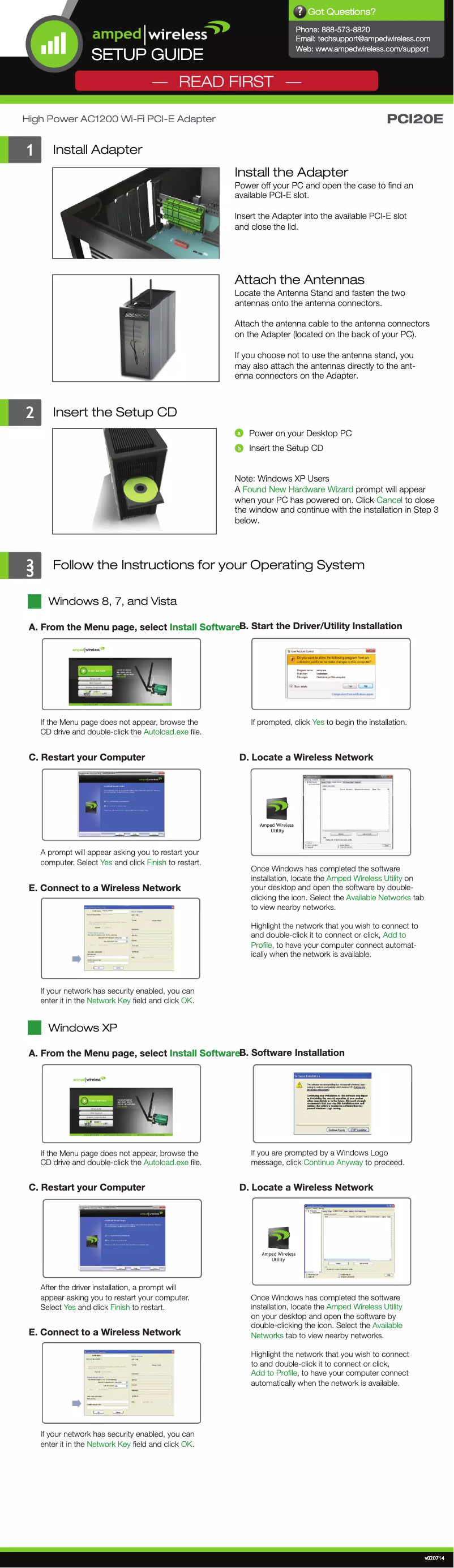 Page n°1 - Manuel utilisateur Amped Wireless PCI20E