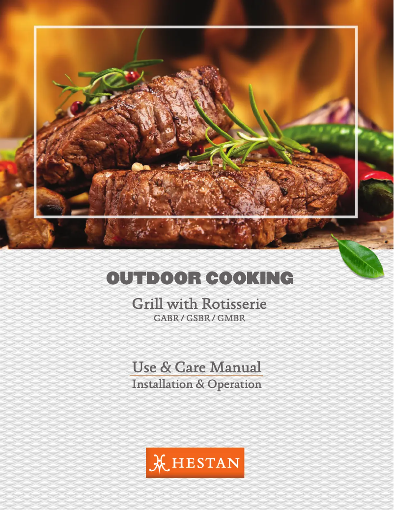 Page 1 de la notice Manuel utilisateur Hestan GABR36-NG-BK
