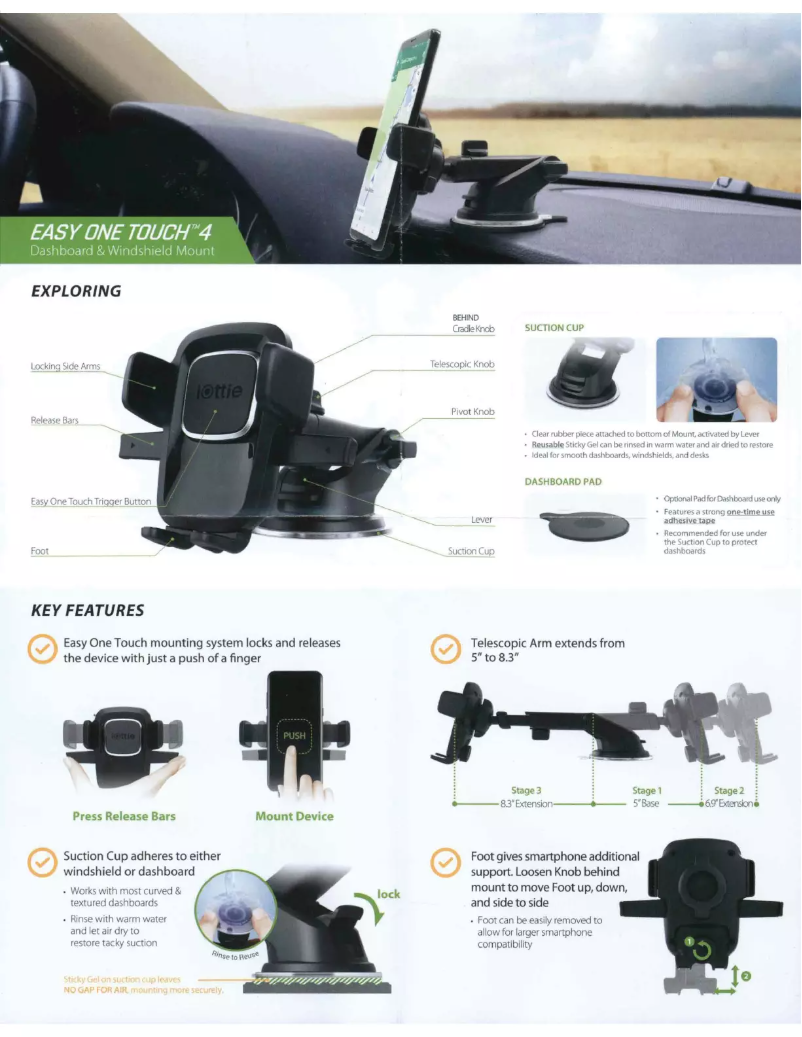 Page 1 de la notice Manuel utilisateur iOttie HLCRIO125
