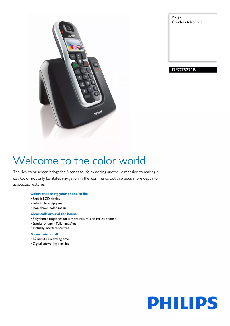 Página 1 del manual Manual de usuario Philips DECT5271B