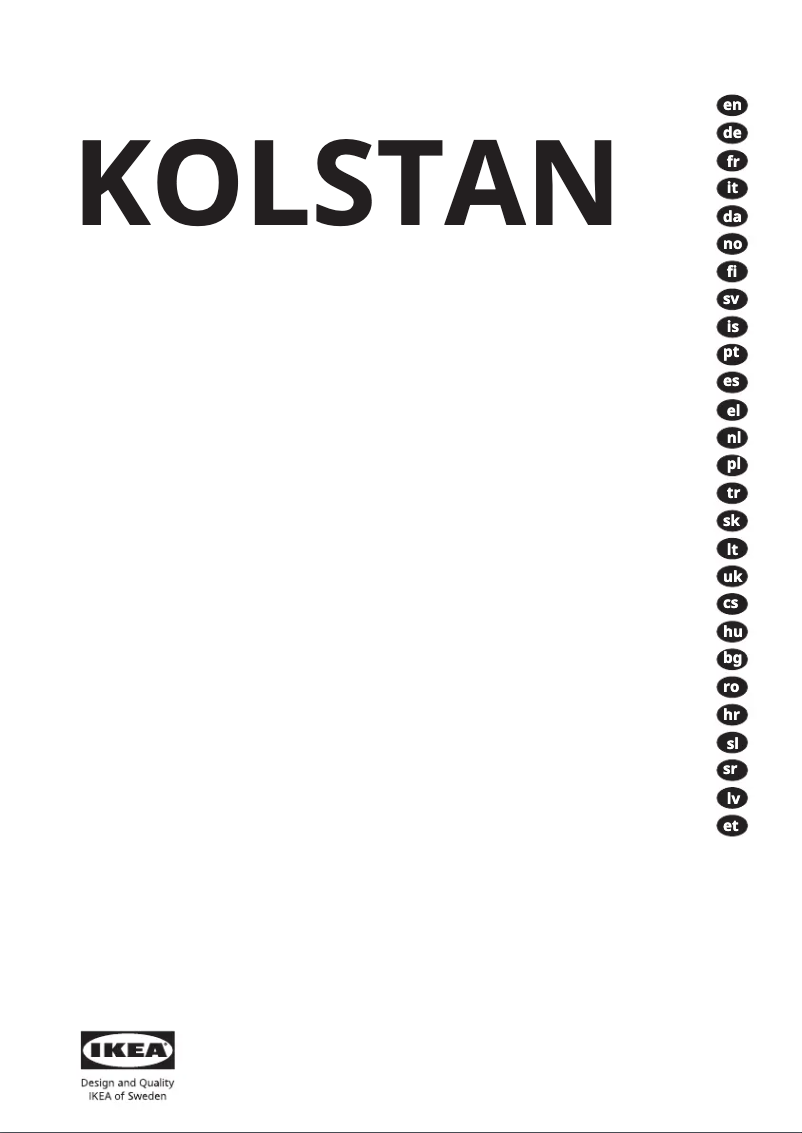 Page 1 de la notice Manuel utilisateur Ikea KOLSTAN 105.594.60