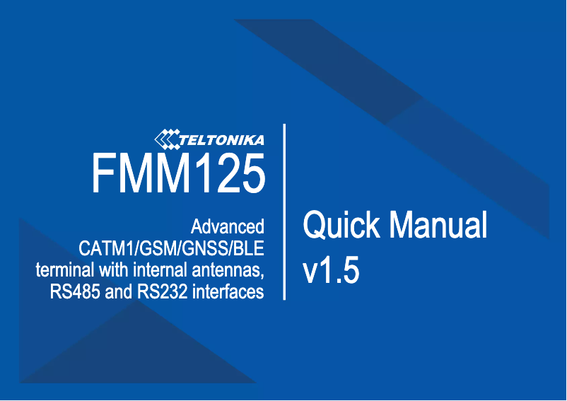 Page 1 de la notice Manuel utilisateur Teltonika FMM125