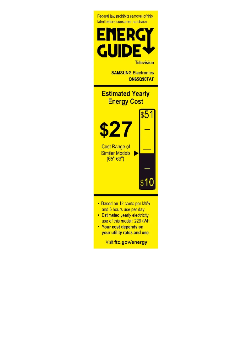 Page n°1 - Label énergétique Samsung QN65Q90TAFXZA