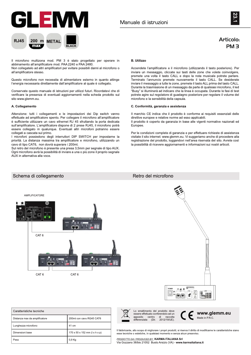 Page n°1 - Manuel utilisateur Glemm PM 3