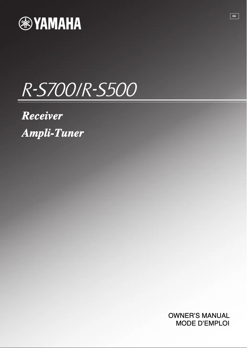 Page n°1 - Manuel utilisateur Yamaha RS500