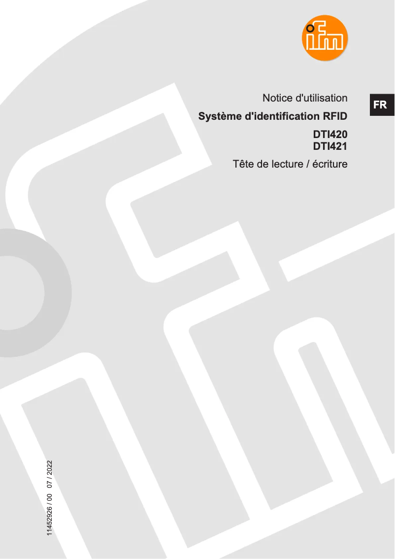 Page n°1 - Manuel utilisateur IFM DTI421