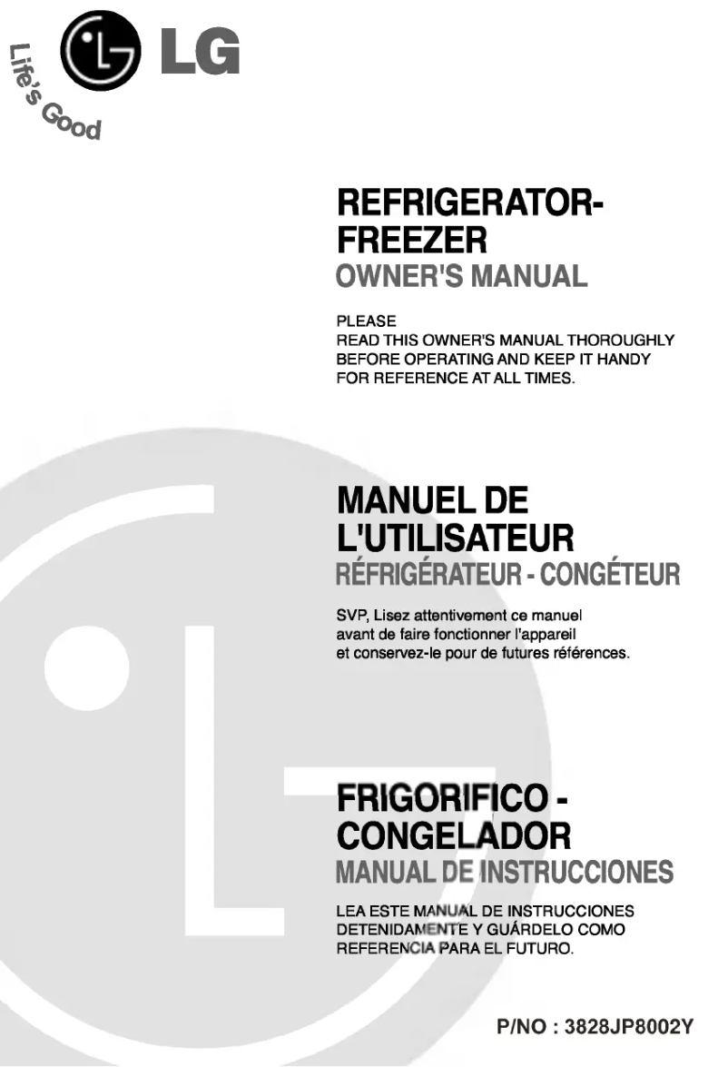 Page 1 de la notice Manuel utilisateur LG GR-U212RVK