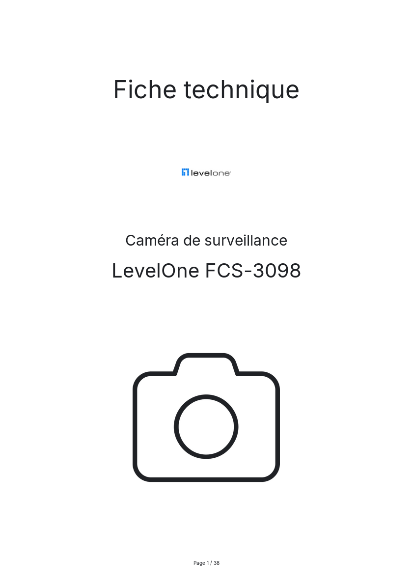 Page n°1 - Fiche technique LevelOne FCS-3098