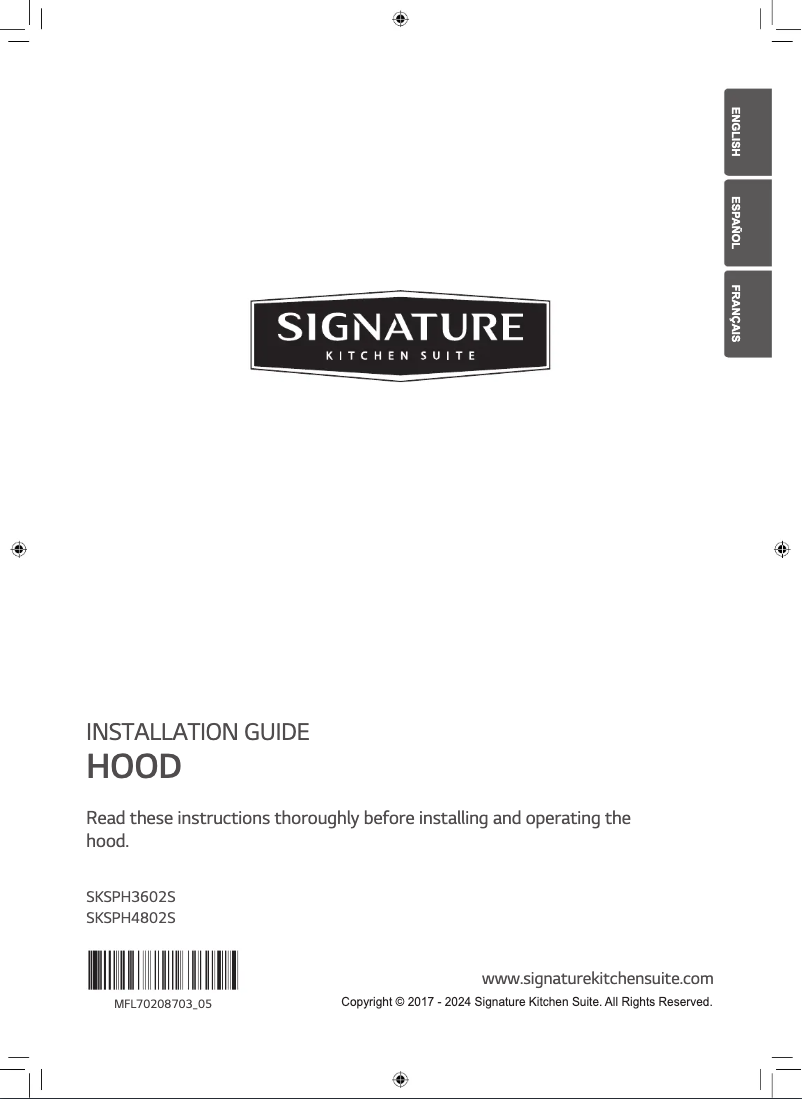 Page 1 de la notice Manuel utilisateur Signature SKSPH3602S