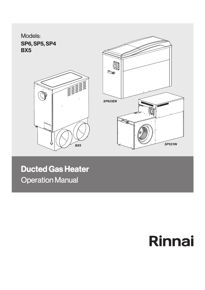 Page n°1 - Manuel utilisateur Rinnai SP6 Series RSP615IN