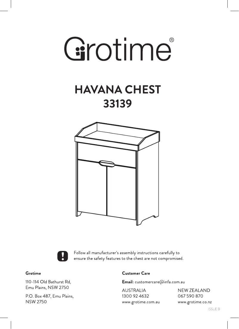 Page n°1 - Manuel utilisateur Grotime Havana Cot