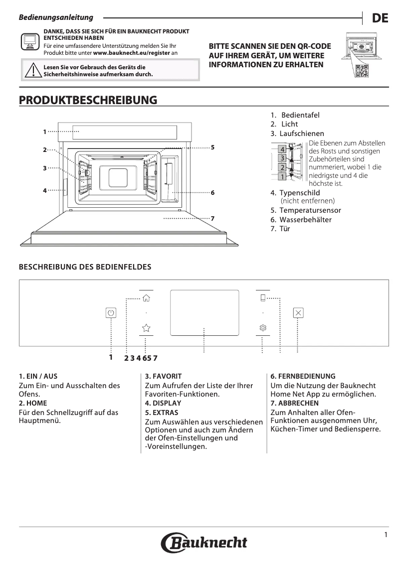 Page 1 de la notice Manuel d'utilisation et d'entretien Bauknecht ECSK9 P845 BM