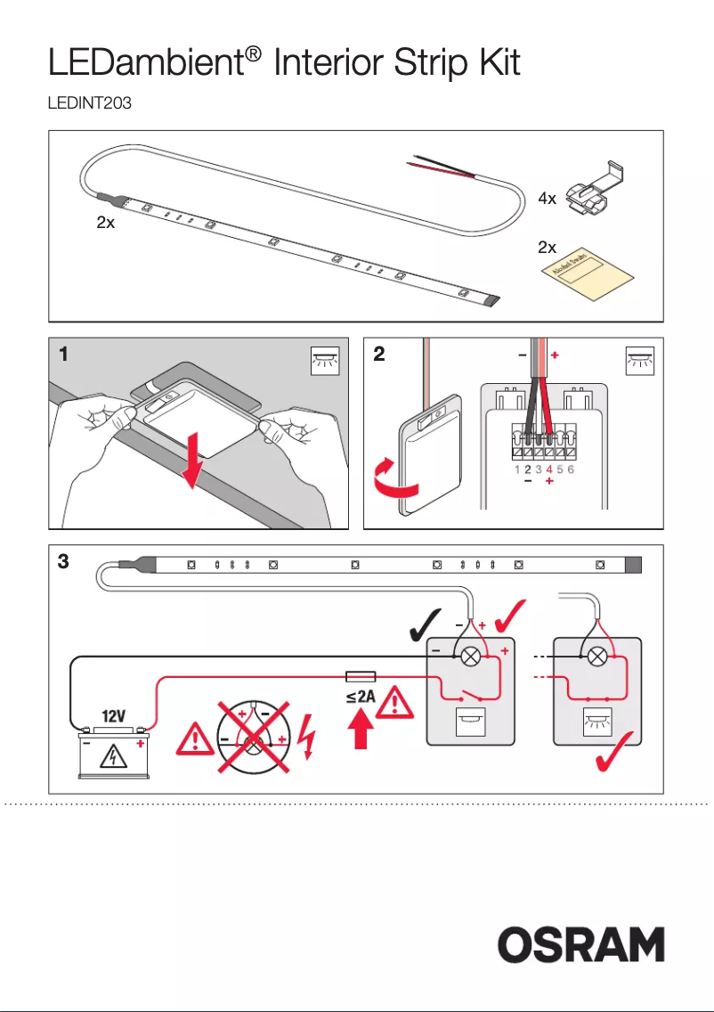Page n°1 - Manuel utilisateur Osram LEDambient Interior Strip Kit