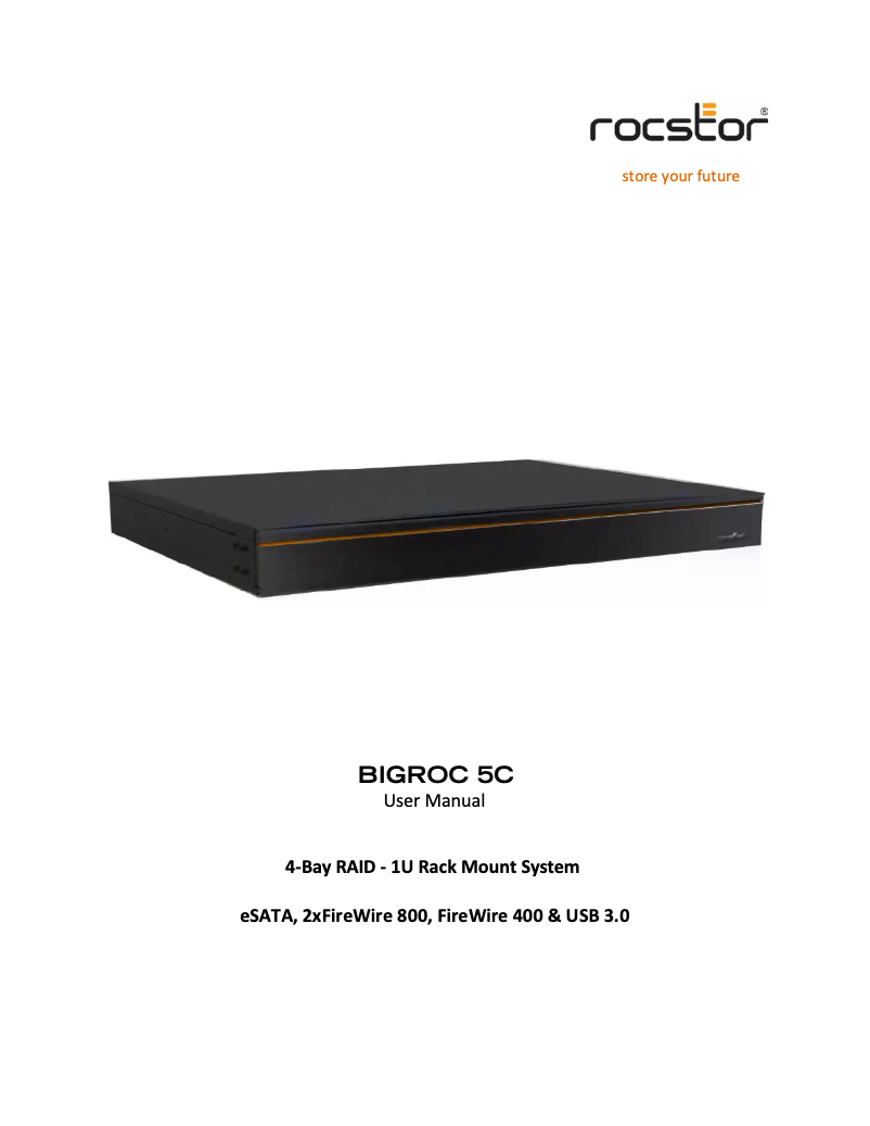 Página 1 del manual Manual de usuario Rocstor BIGROC 5c