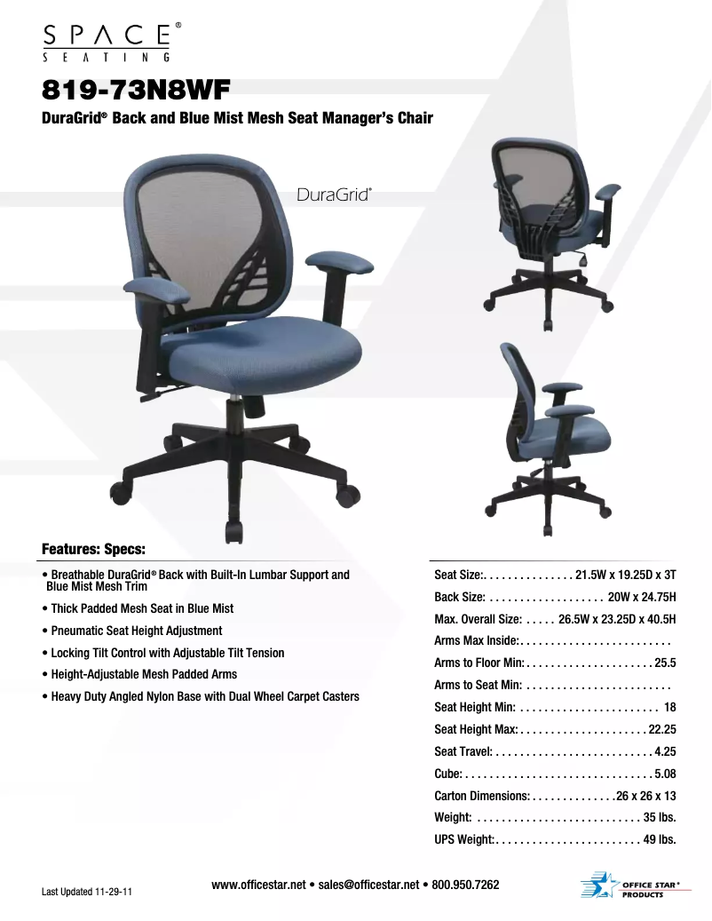 Page n°1 - Manuel utilisateur Space DuraGrid 819-73N8WF