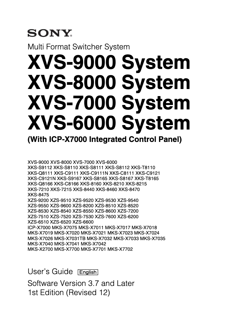 Page n°1 - Manuel utilisateur Sony MVS-6520