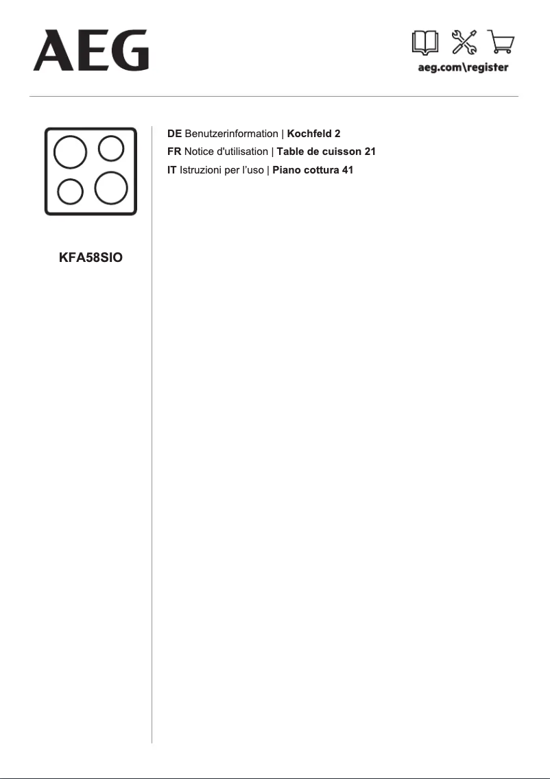 Page n°1 - Manuel utilisateur AEG KFA58SIO