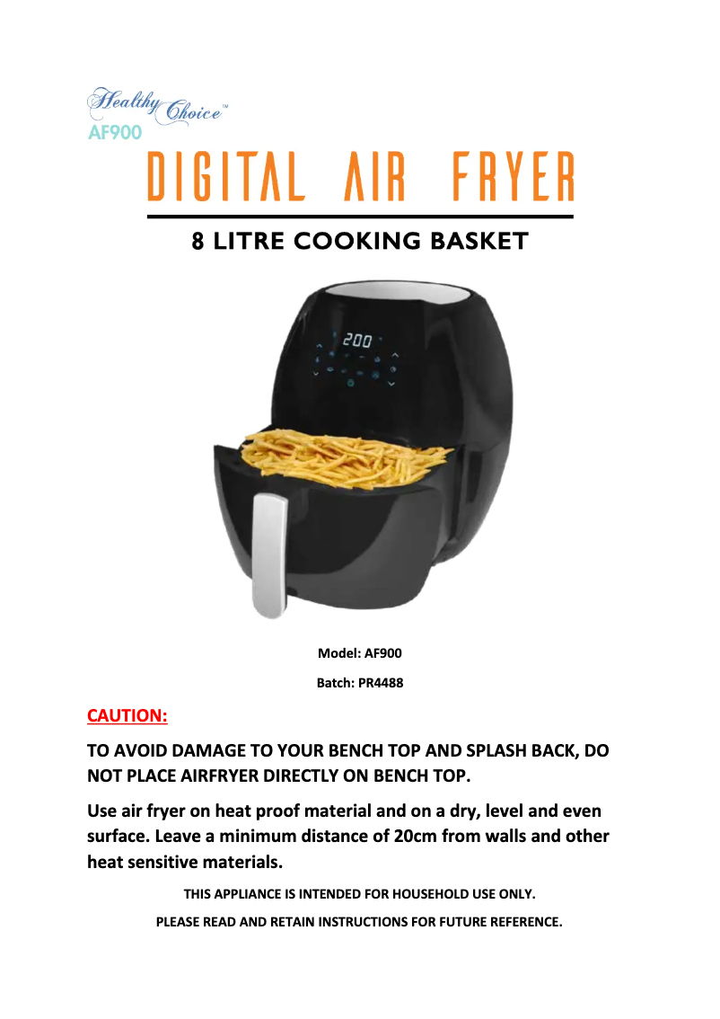 Image de la première page du manuel de l'appareil AF900