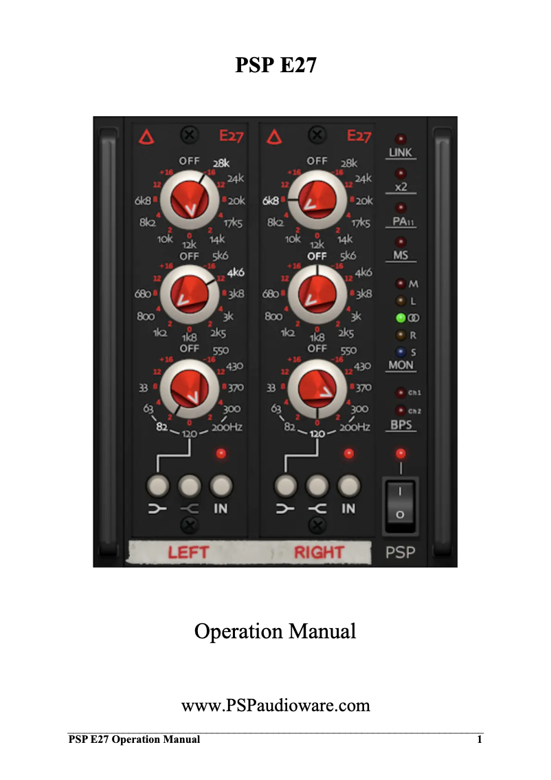 Page 1 de la notice Manuel utilisateur PSP Audioware E27