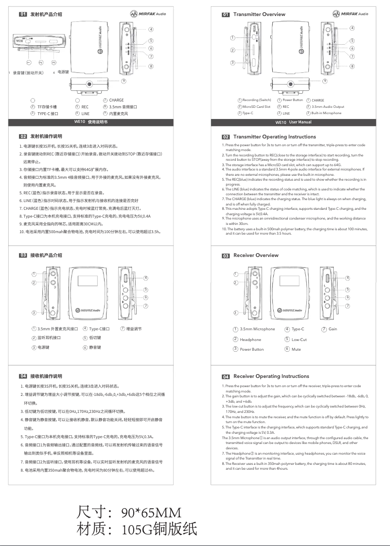 Page n°1 - Manuel utilisateur Mirfak Audio WE10