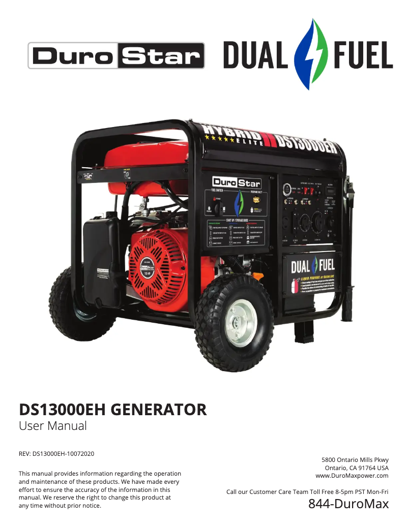 Page 1 de la notice Manuel utilisateur DuroStar DS13000EH